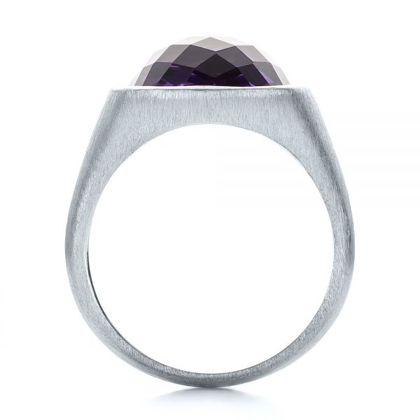 14k White Gold 14k White Gold Amethyst Ring - Front View -  101173