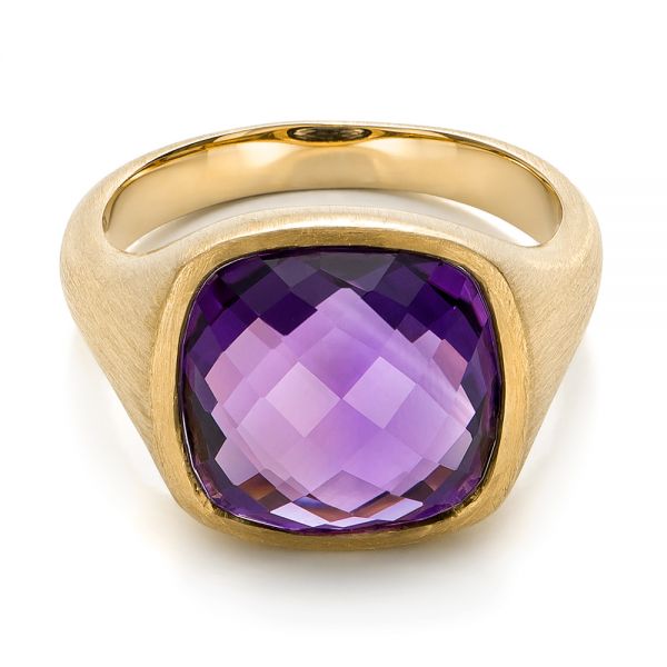 18k Yellow Gold 18k Yellow Gold Amethyst Ring - Flat View -  101173