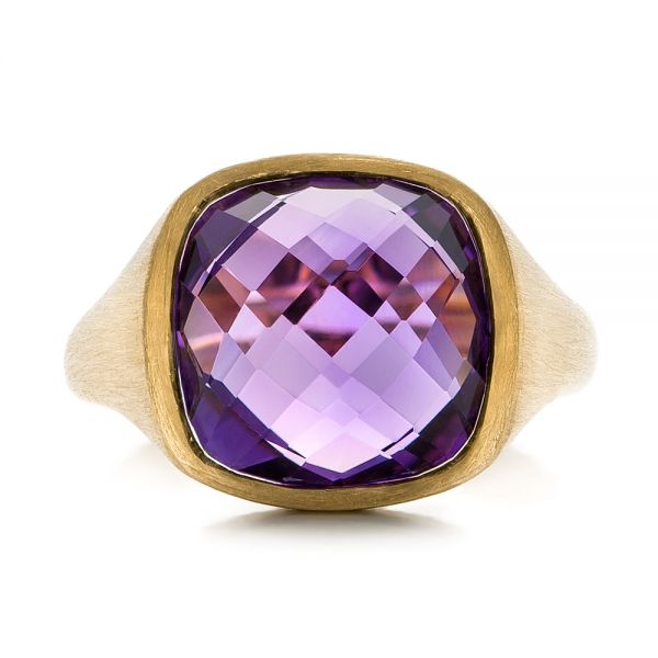 18k Yellow Gold 18k Yellow Gold Amethyst Ring - Top View -  101173
