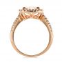 14k Rose Gold Antique Cushion Morganite And Diamond Halo Ring - Front View -  100456 - Thumbnail