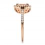 14k Rose Gold Antique Cushion Morganite And Diamond Halo Ring - Side View -  100456 - Thumbnail