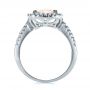  Platinum Platinum Antique Cushion Morganite And Diamond Halo Ring - Front View -  100456 - Thumbnail