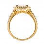 18k Yellow Gold 18k Yellow Gold Antique Cushion Morganite And Diamond Halo Ring - Front View -  100456 - Thumbnail