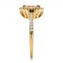 14k Yellow Gold 14k Yellow Gold Antique Cushion Morganite And Diamond Halo Ring - Side View -  100456 - Thumbnail