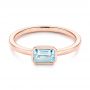 14k Rose Gold 14k Rose Gold Aquamarine Fashion Ring - Flat View -  105401 - Thumbnail
