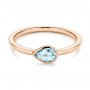 18k Rose Gold 18k Rose Gold Aquamarine Fashion Ring - Flat View -  106458 - Thumbnail
