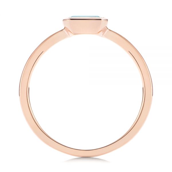 14k Rose Gold 14k Rose Gold Aquamarine Fashion Ring - Front View -  105401