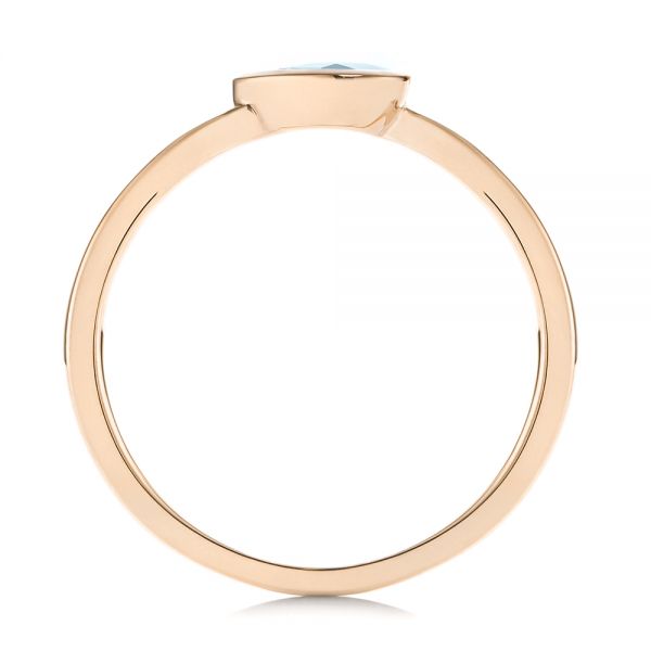 14k Rose Gold 14k Rose Gold Aquamarine Fashion Ring - Front View -  106458