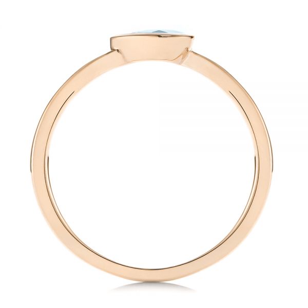 18k Rose Gold 18k Rose Gold Aquamarine Fashion Ring - Front View - 106458