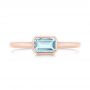14k Rose Gold 14k Rose Gold Aquamarine Fashion Ring - Top View -  105401 - Thumbnail