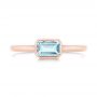 18k Rose Gold 18k Rose Gold Aquamarine Fashion Ring - Top View -  105401 - Thumbnail