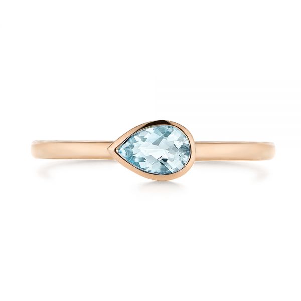 18k Rose Gold 18k Rose Gold Aquamarine Fashion Ring - Top View - 106458