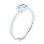 14k White Gold Aquamarine Fashion Ring - Three-Quarter View -  105401 - Thumbnail