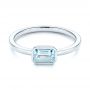 14k White Gold Aquamarine Fashion Ring - Flat View -  105401 - Thumbnail
