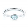 18k White Gold 18k White Gold Aquamarine Fashion Ring - Flat View -  106458 - Thumbnail