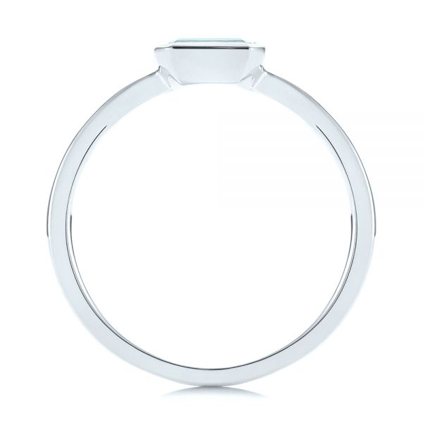 14k White Gold Aquamarine Fashion Ring - Front View -  105401