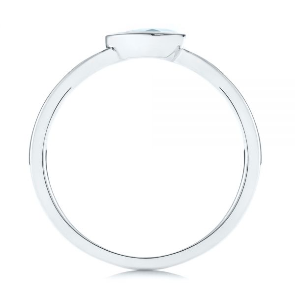 14k White Gold 14k White Gold Aquamarine Fashion Ring - Front View -  106458