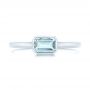 18k White Gold 18k White Gold Aquamarine Fashion Ring - Top View -  105401 - Thumbnail