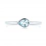 14k White Gold 14k White Gold Aquamarine Fashion Ring - Top View -  106458 - Thumbnail