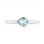 18k White Gold 18k White Gold Aquamarine Fashion Ring - Top View -  106458 - Thumbnail