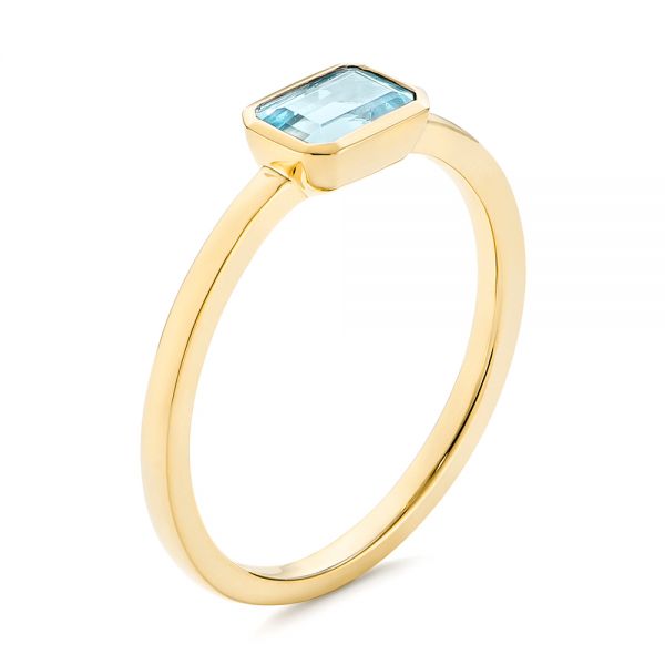 14k Yellow Gold 14k Yellow Gold Aquamarine Fashion Ring - Three-Quarter View -  105401