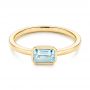 18k Yellow Gold 18k Yellow Gold Aquamarine Fashion Ring - Flat View -  105401 - Thumbnail