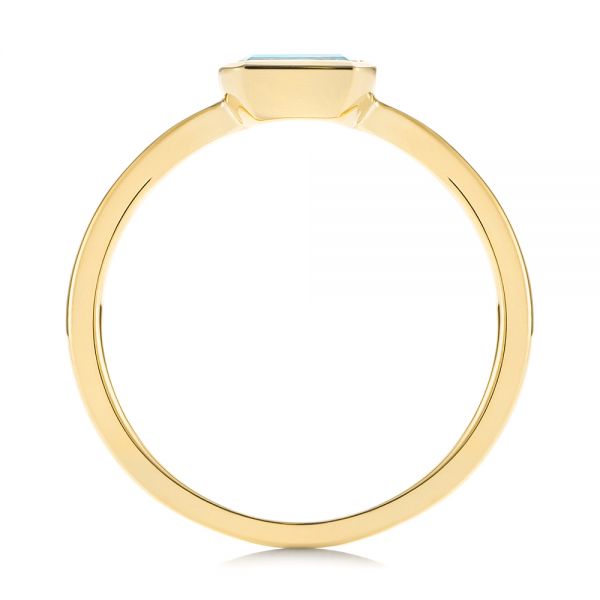 18k Yellow Gold 18k Yellow Gold Aquamarine Fashion Ring - Front View - 105401
