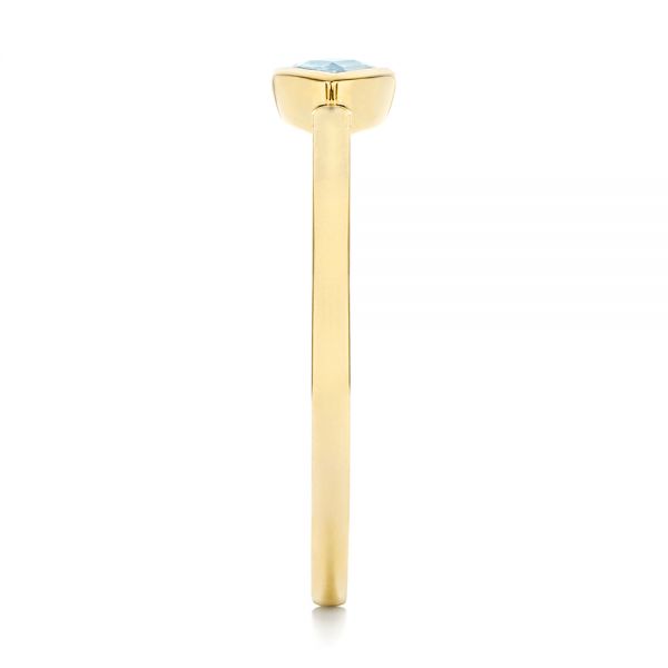 18k Yellow Gold 18k Yellow Gold Aquamarine Fashion Ring - Side View - 106458