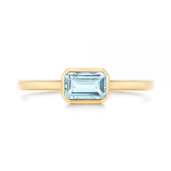 18k Yellow Gold 18k Yellow Gold Aquamarine Fashion Ring - Top View -  105401