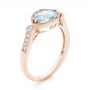 14k Rose Gold 14k Rose Gold Aquamarine And Diamond Fashion Ring - Three-Quarter View -  103766 - Thumbnail