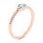 14k Rose Gold 14k Rose Gold Aquamarine And Diamond Fashion Ring - Three-Quarter View -  105399 - Thumbnail