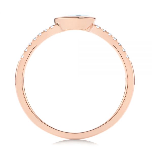 18k Rose Gold 18k Rose Gold Aquamarine And Diamond Fashion Ring - Front View - 105399