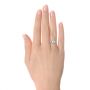 14k Rose Gold 14k Rose Gold Aquamarine And Diamond Fashion Ring - Hand View -  103766 - Thumbnail