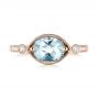 14k Rose Gold 14k Rose Gold Aquamarine And Diamond Fashion Ring - Top View -  103766 - Thumbnail