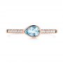 18k Rose Gold 18k Rose Gold Aquamarine And Diamond Fashion Ring - Top View -  105399 - Thumbnail