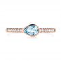 14k Rose Gold 14k Rose Gold Aquamarine And Diamond Fashion Ring - Top View -  105399 - Thumbnail