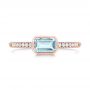 18k Rose Gold 18k Rose Gold Aquamarine And Diamond Fashion Ring - Top View -  105400 - Thumbnail