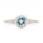 18k Rose Gold 18k Rose Gold Aquamarine And Diamond Fashion Ring - Top View -  106026 - Thumbnail