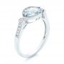 18k White Gold 18k White Gold Aquamarine And Diamond Fashion Ring - Three-Quarter View -  103766 - Thumbnail