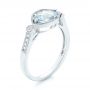 14k White Gold Aquamarine And Diamond Fashion Ring - Three-Quarter View -  103766 - Thumbnail