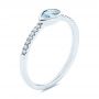 14k White Gold Aquamarine And Diamond Fashion Ring - Three-Quarter View -  105399 - Thumbnail
