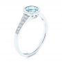  Platinum Platinum Aquamarine And Diamond Fashion Ring - Three-Quarter View -  106026 - Thumbnail