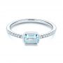 18k White Gold 18k White Gold Aquamarine And Diamond Fashion Ring - Flat View -  105400 - Thumbnail