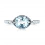 18k White Gold 18k White Gold Aquamarine And Diamond Fashion Ring - Top View -  103766 - Thumbnail
