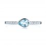  Platinum Platinum Aquamarine And Diamond Fashion Ring - Top View -  105399 - Thumbnail