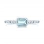 14k White Gold Aquamarine And Diamond Fashion Ring - Top View -  105400 - Thumbnail