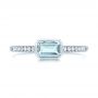 18k White Gold 18k White Gold Aquamarine And Diamond Fashion Ring - Top View -  105400 - Thumbnail