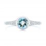 18k White Gold 18k White Gold Aquamarine And Diamond Fashion Ring - Top View -  106026 - Thumbnail