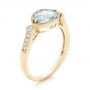 18k Yellow Gold 18k Yellow Gold Aquamarine And Diamond Fashion Ring - Three-Quarter View -  103766 - Thumbnail