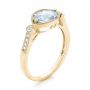 14k Yellow Gold 14k Yellow Gold Aquamarine And Diamond Fashion Ring - Three-Quarter View -  103766 - Thumbnail